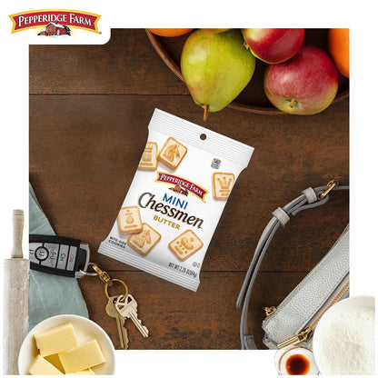 Pepperidge Farm Chessmen Minis Butter Cookies, 8 Snack Packs – Simple Pre-Portioned Cookies for Clean Pantry and Desk Drawer