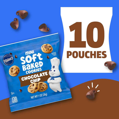 Pillsbury Mini Soft Baked Cookies – Travel-Friendly Grab-and-Go Cookie Snack Bags for Hiking, Car Rides & Outdoor Adventures