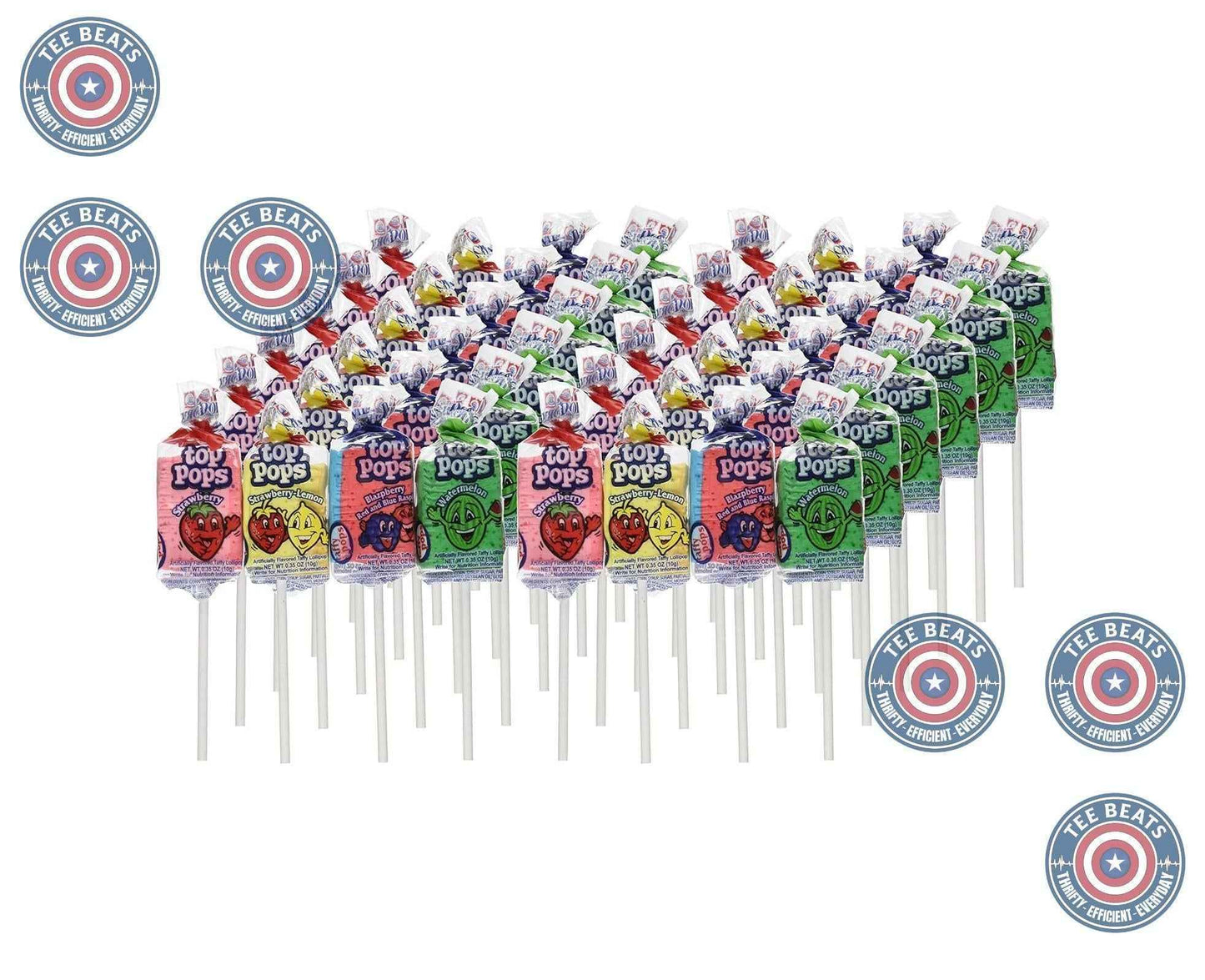 Taffy Pops Assorted Flavors 48ct – Thoughtful Stocking Stuffer and Christmas Tree Surprise for Great-Grandchildren