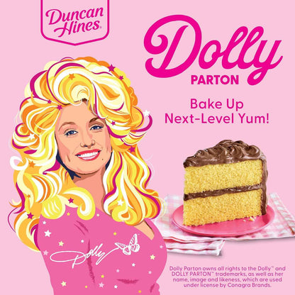 Duncan Hines Dolly Parton's Favorite Yellow Cake Mix – Easy Box Mix for Kids' Birthday Parties and School Bake Sales