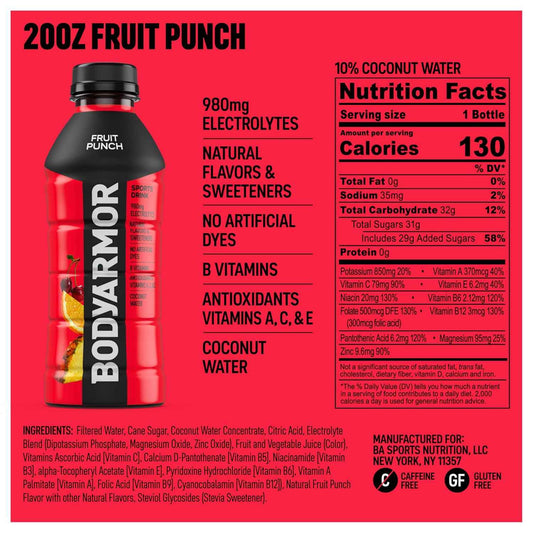BODYARMOR Sports Beverage – On-the-Go Hydration for Biking and Outdoor Adventures, Real Coconut Water Electrolytes