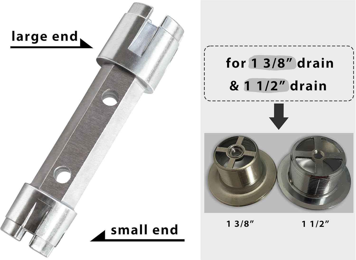 DrainKey 6-Inch Tub Drain Wrench for Clean, Compact Tool Storage