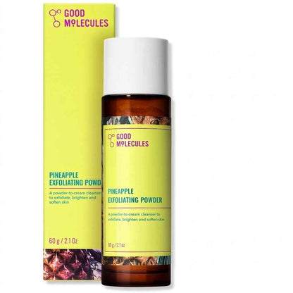 Good Molecules Pineapple Exfoliating Powder - Mindful Self-Care Ritual for Bedside Vanity, Weekly Brightening Face Treatment