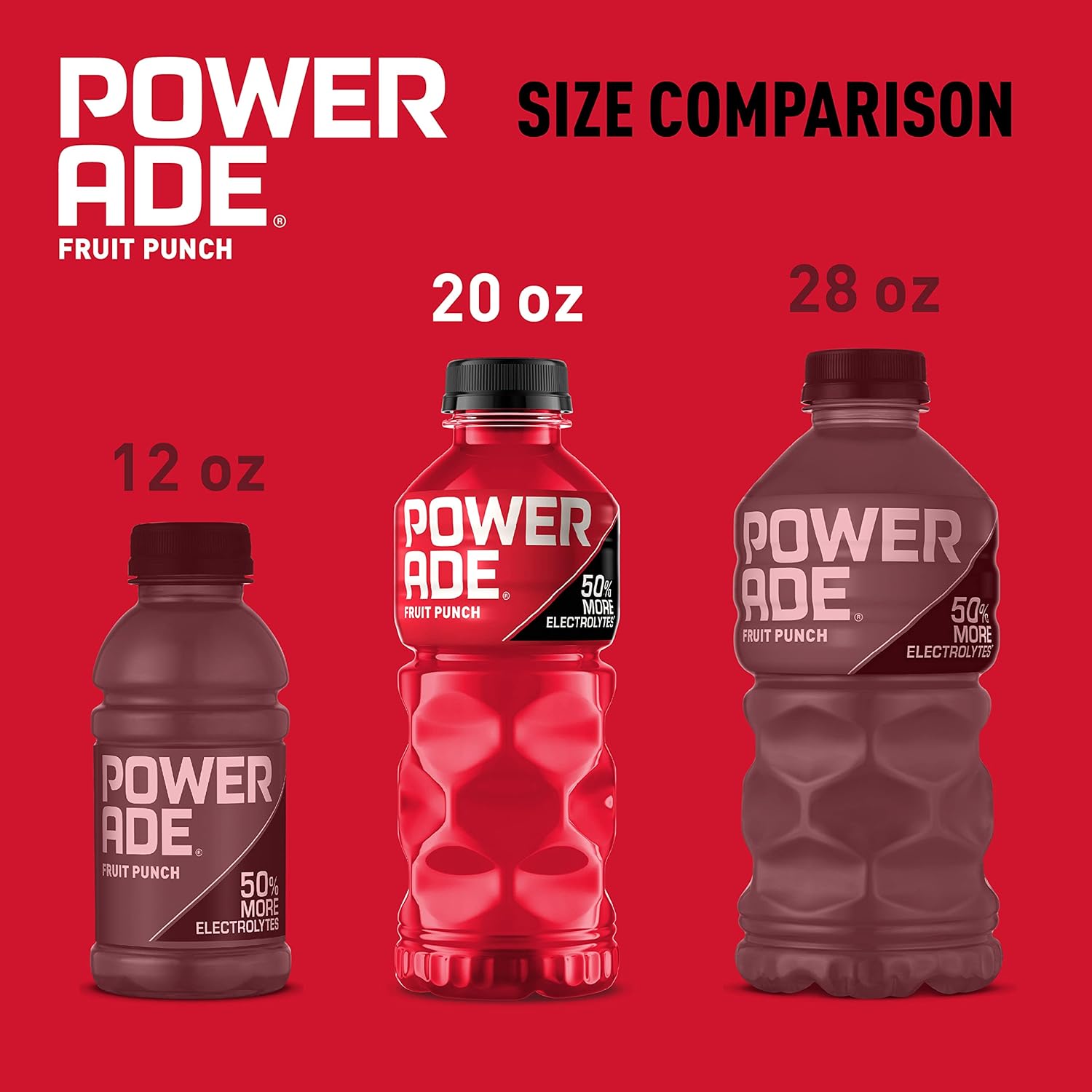 Powerade Fruit Punch – Kid-Friendly Electrolyte Drink for Lunch Boxes and Youth Sports, 20oz 8 Pack