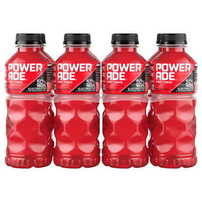 Powerade Fruit Punch – Kid-Friendly Electrolyte Drink for Lunch Boxes and Youth Sports, 20oz 8 Pack