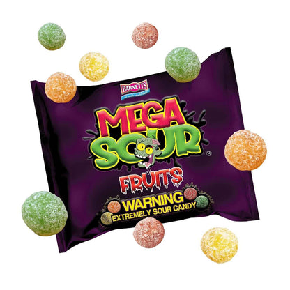 Barnetts Mega Sour Candy Fruits 200g – Fun Housewarming Present and Stocking Filler, Traditional Copper-Pan Sweets