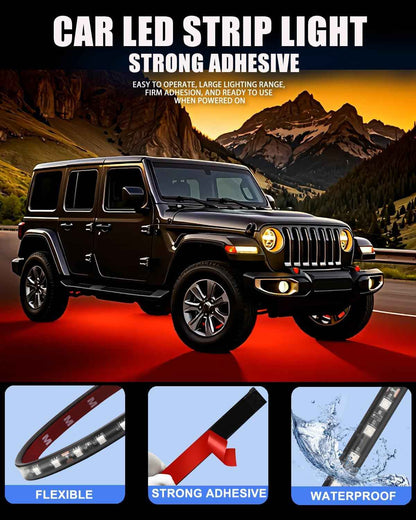 Keiurot 12V LED Light Strip – Birthday Gift for Car & Truck Modders, 7 Color 4-Pack