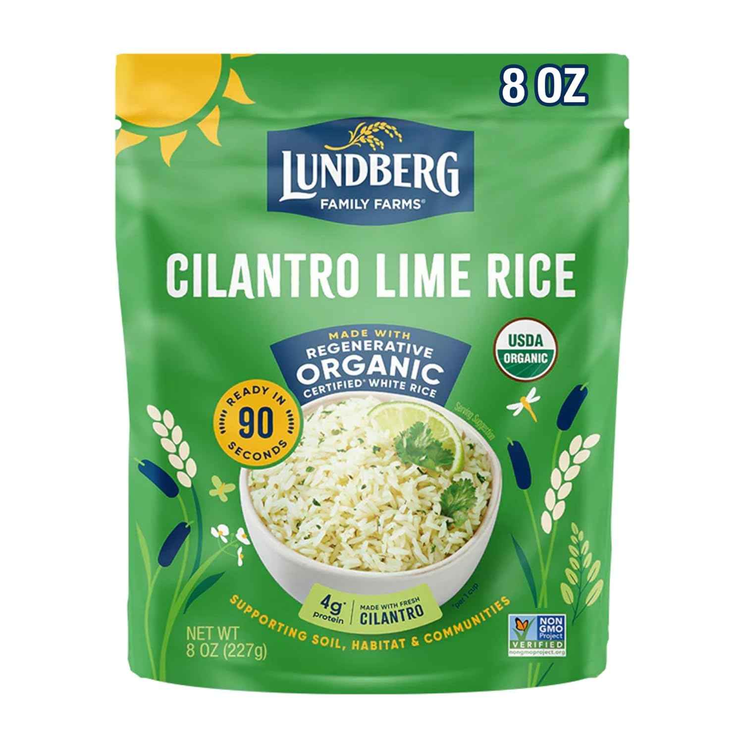 Lundberg Cilantro Lime Rice 5.5 Oz – 90-Second Desk Lunch for Busy Office Professionals