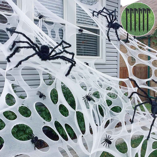 Giant Beef Netting Spider Web – Stretchy Outdoor Halloween Webbing for Yard, Patio and Garden Decor