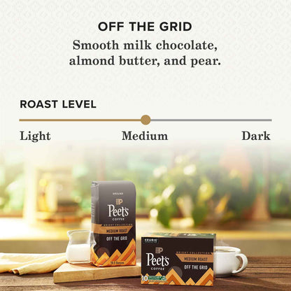 Peet's Coffee Off the Grid Medium Roast Ground Coffee – Focus Brew for Home Office Drip and Pour-Over