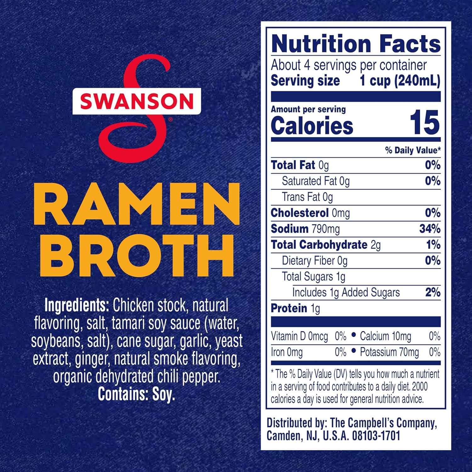 Swanson Ready Ramen-Style Broth – Fast Office Pantry Staple for Quick Lunches and Study Snacks, 32 oz