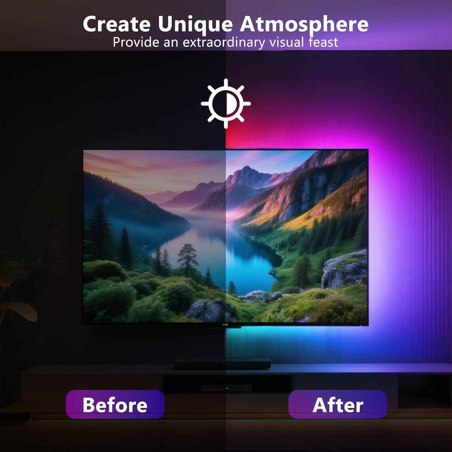 PANGTON VILLA USB TV Backlight Strip – Clean No-Cable Ambient Lighting for Simple Home Setups