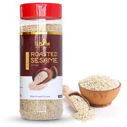 Fusion Select Roasted White Sesame Seeds - Single-Ingredient Pantry Essential for Clutter-Free Cooking