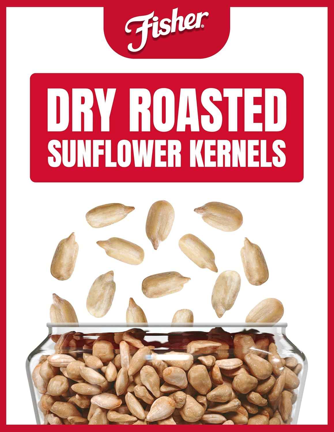 Fisher Dry Roasted Sunflower Kernels with Sea Salt – Clean Pantry Snack for Mindful Snackers, 7.25 oz Gluten-Free Bag