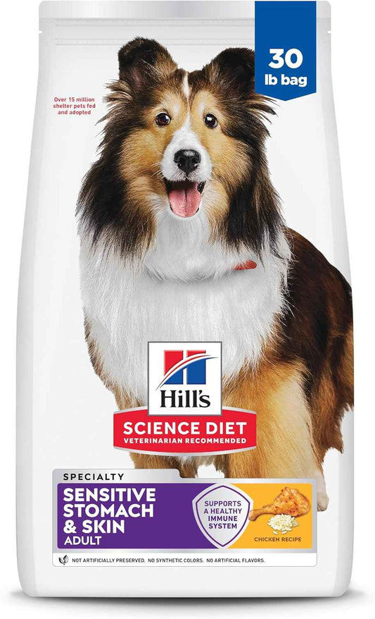 Hill's Science Diet Sensitive Stomach & Skin Adult Kibble, 30 lb | Practical Welcome-Home Gift for Adopted Sensitive Dogs