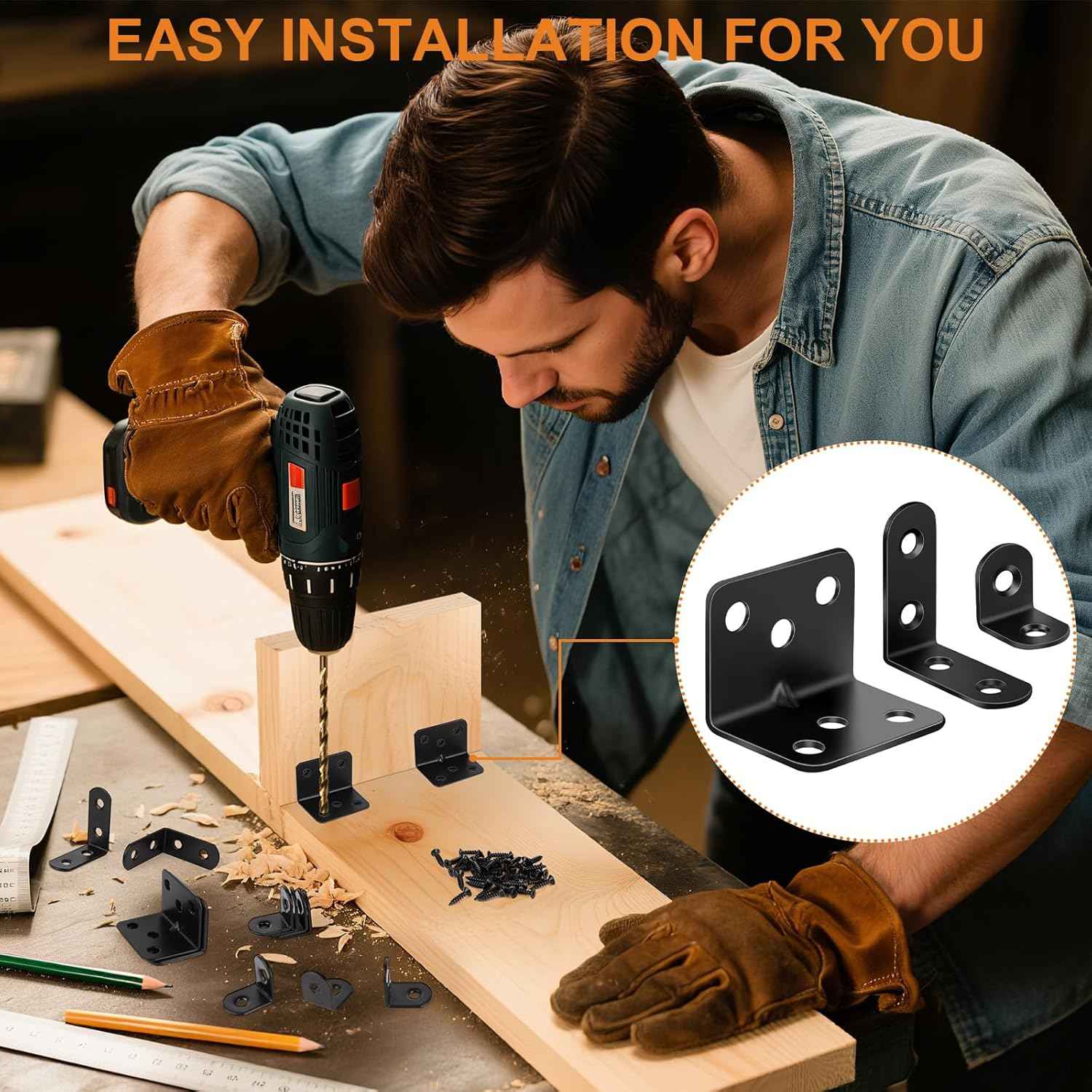 Clean Line Corner Bracket Kit for Uncluttered Floating Shelves and Intentional Living Room Walls