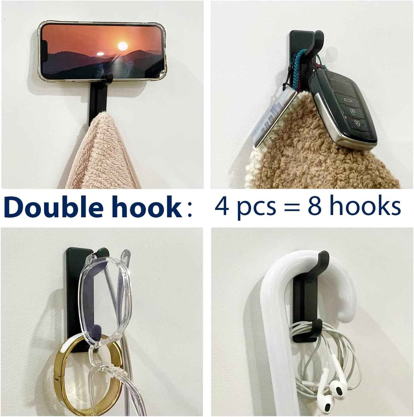 Towlz Rust-Proof Wall Hooks for RV and Camper Storage, Compact Adhesive Hooks That Withstand Travel Vibration