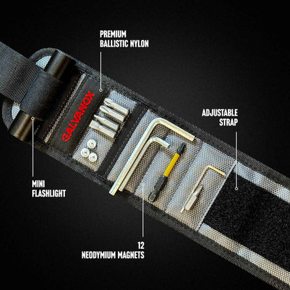 Galvanox Magnetic Wristband with LED - Hands-Free Work Light for DIYers and Home Repair Pros