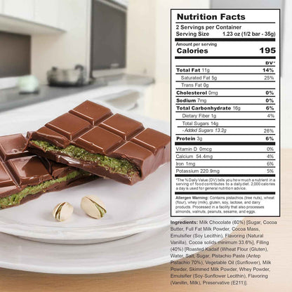 Eastanbul Pistachio Kunafeh Chocolate Bar – Elegant Housewarming Gift for Women and Mom, Viral Middle Eastern Candy