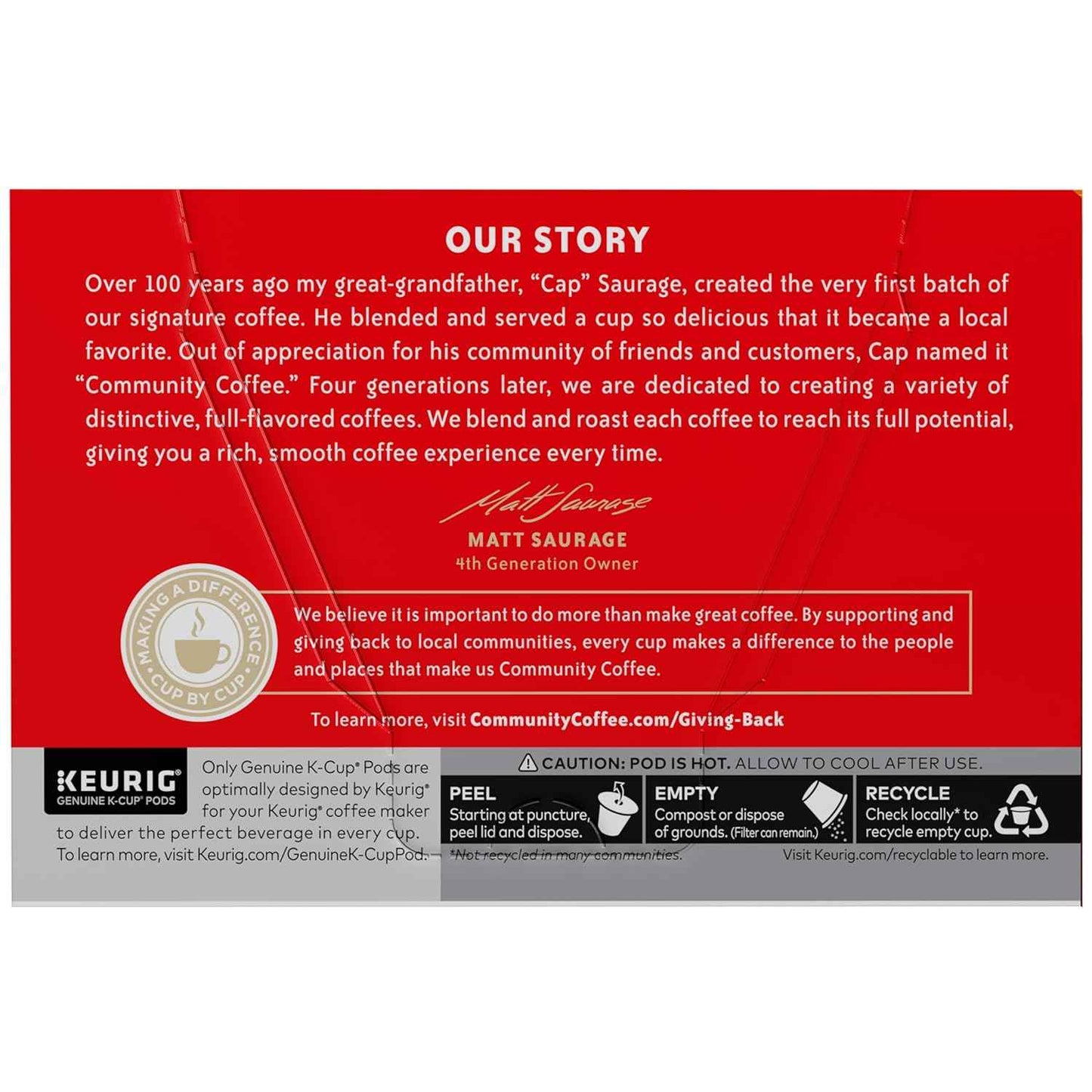 Community Coffee Toasted Hazelnut Single-Serve Pods – Naturally Flavored Wind-Down Cup, Keurig 2.0 Medium Roast 12 Count