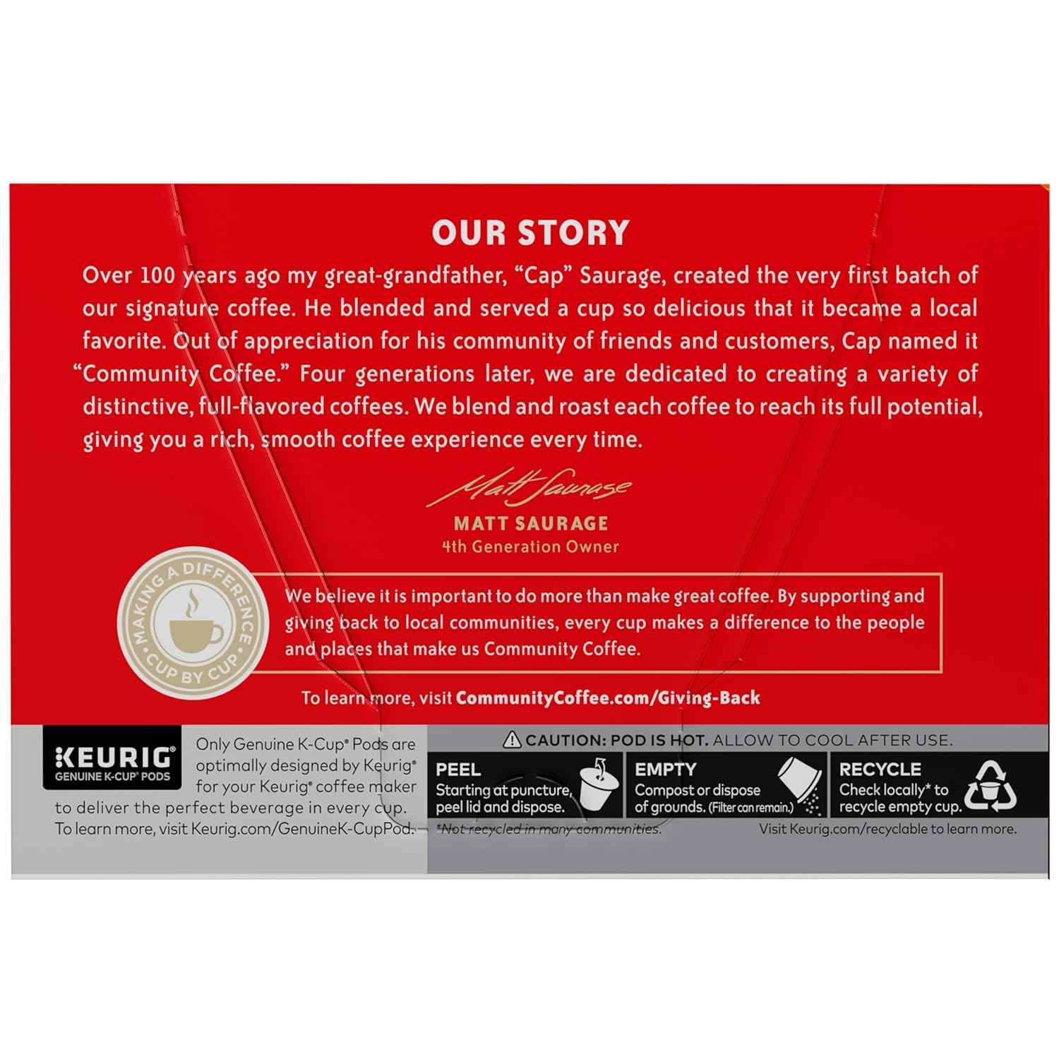 Community Coffee Toasted Hazelnut Single-Serve Pods – Naturally Flavored Wind-Down Cup, Keurig 2.0 Medium Roast 12 Count