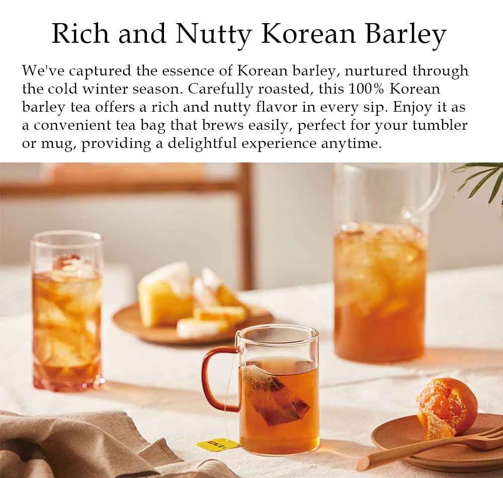 Damtuh Korean Barley Tea Boricha – Travel-Friendly Caffeine-Free Brew for Camping and Patio Mornings, 50 Bags