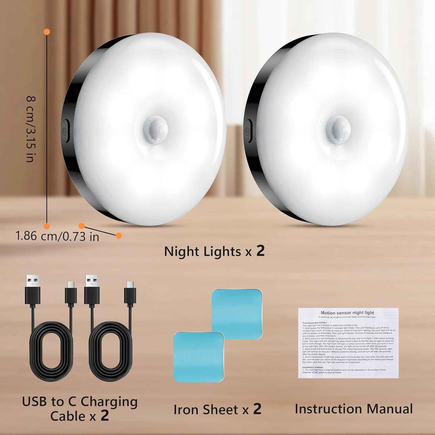 Briidea Glow Night Light – Child Safe Puck Light for Nursery and Kids Bedroom Hallway