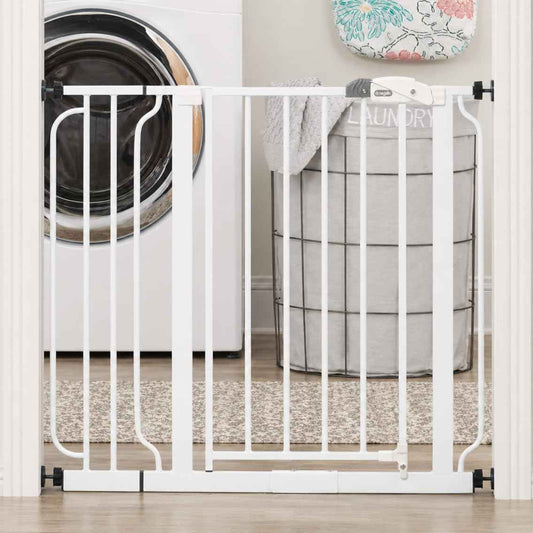 Regalo Baby Gate with Door – Thoughtful Baby Shower Gift for New Parents, Pressure Mounted Safety Gate for Stairs and Doorways