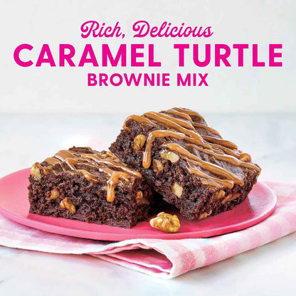 Duncan Hines Dolly Parton Caramel Turtle Brownie Mix – Thoughtful Housewarming Present for Her, Ready-to-Bake 16.7 oz