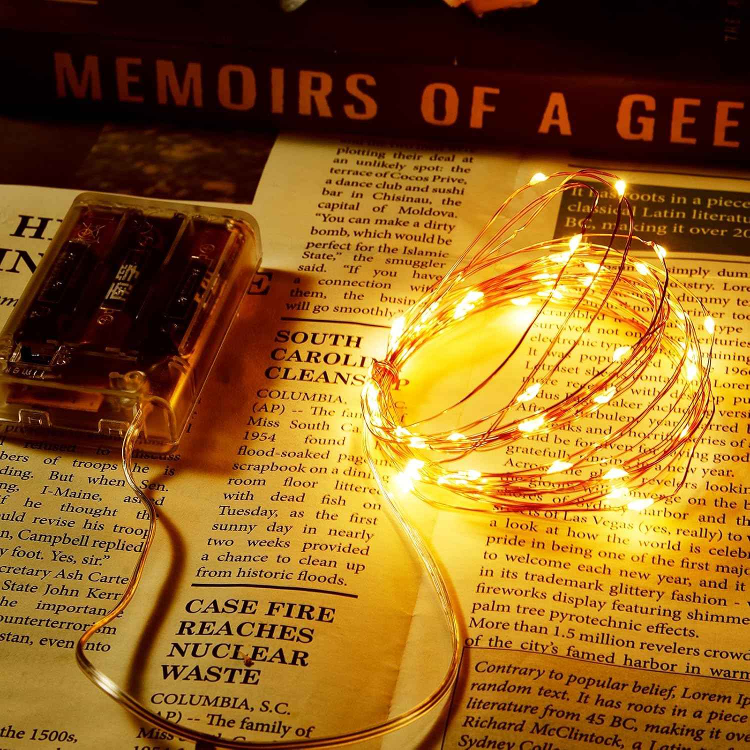 Aurora Glow Battery Fairy Lights – Flameless LED String Lights Safe for Bedroom, Cool to Touch with Auto Timer