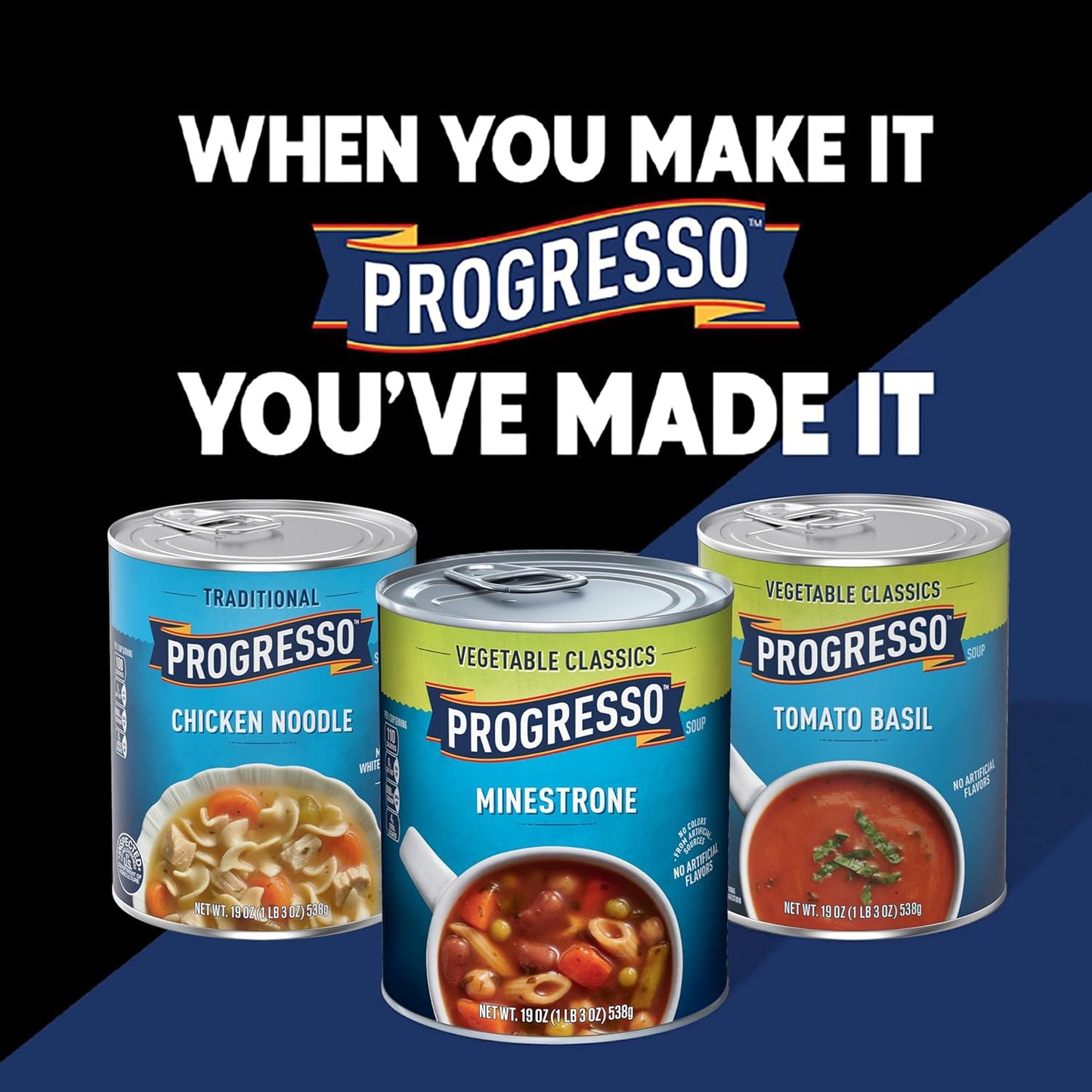 Progresso Protein Mediterranean-Style Meatball and Chicken Soup, Camp Stove and Trail-Ready Heat-and-Eat Meal, 18.5 oz Can