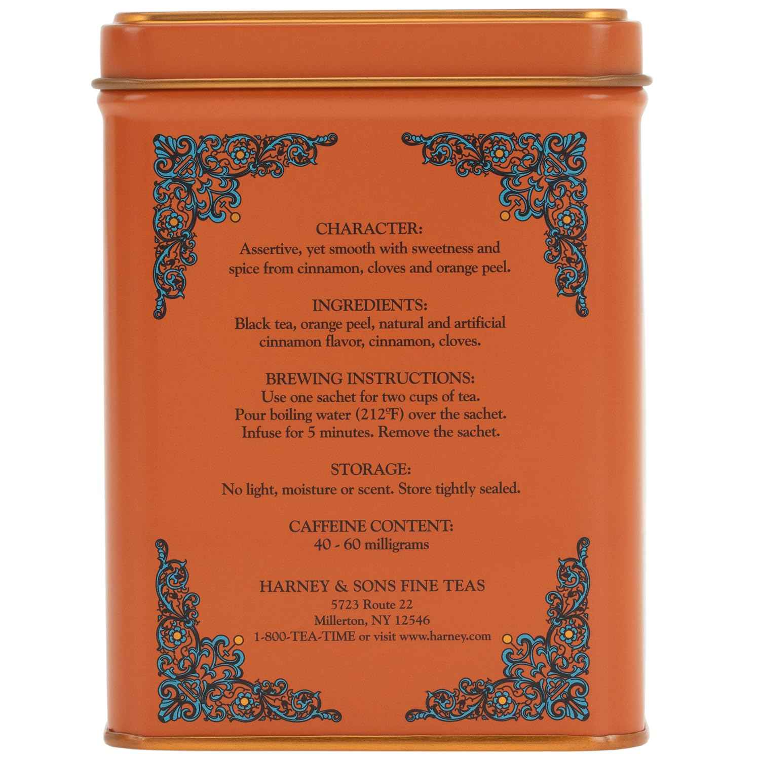 Harney & Sons Hot Cinnamon Sunset Black Tea Tin – Premium Birthday Gift for Mom, Ready-to-Give Spiced Tea Sampler