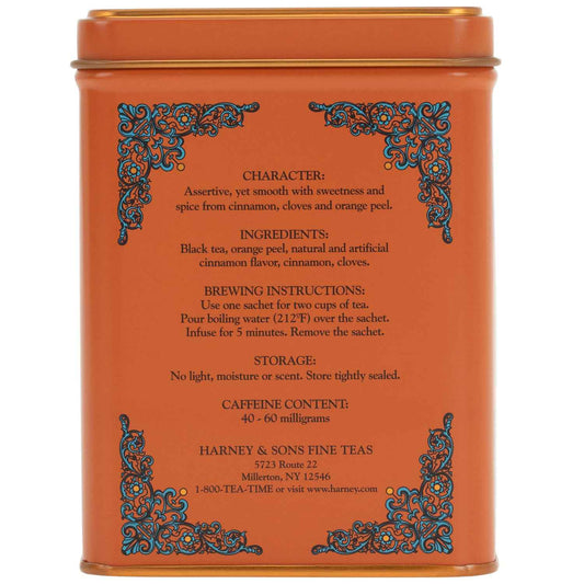 Harney & Sons Hot Cinnamon Sunset Black Tea Tin – Premium Birthday Gift for Mom, Ready-to-Give Spiced Tea Sampler
