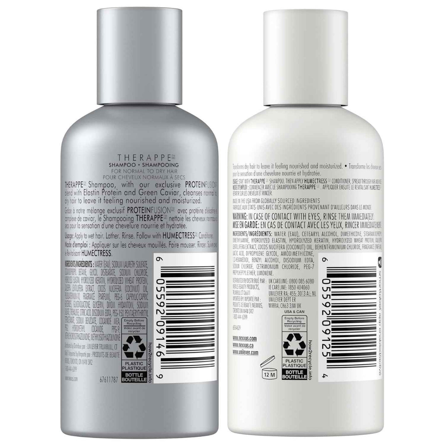 Nexxus Therappe & Humectress Salon-Size Travel Duo – Premium Hair Repair with Elastin & Green Caviar
