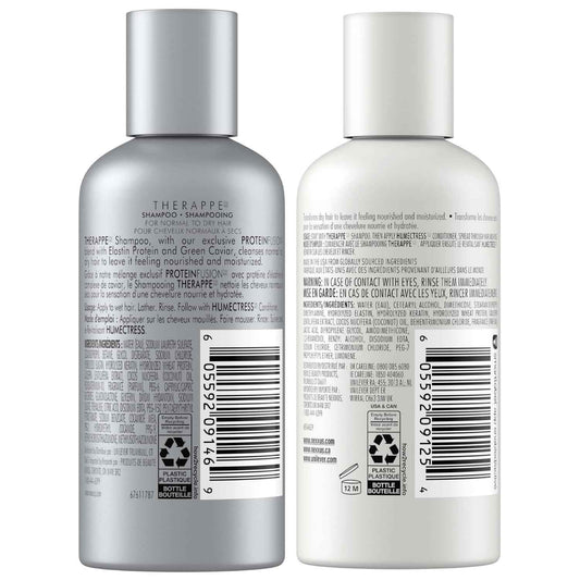 Nexxus Therappe & Humectress Salon-Size Travel Duo – Premium Hair Repair with Elastin & Green Caviar