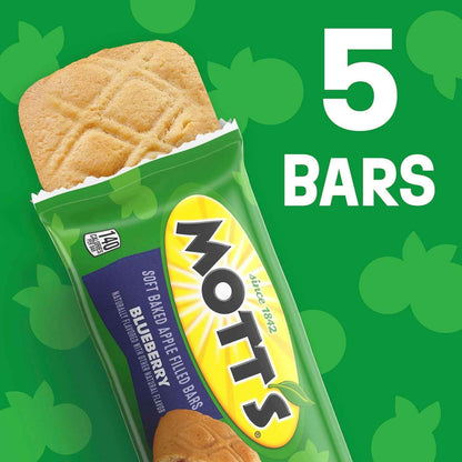 Mott's Soft Baked Apple Filled Bars – Individually Portioned Office Snack for Workdays, 5 Ct Box