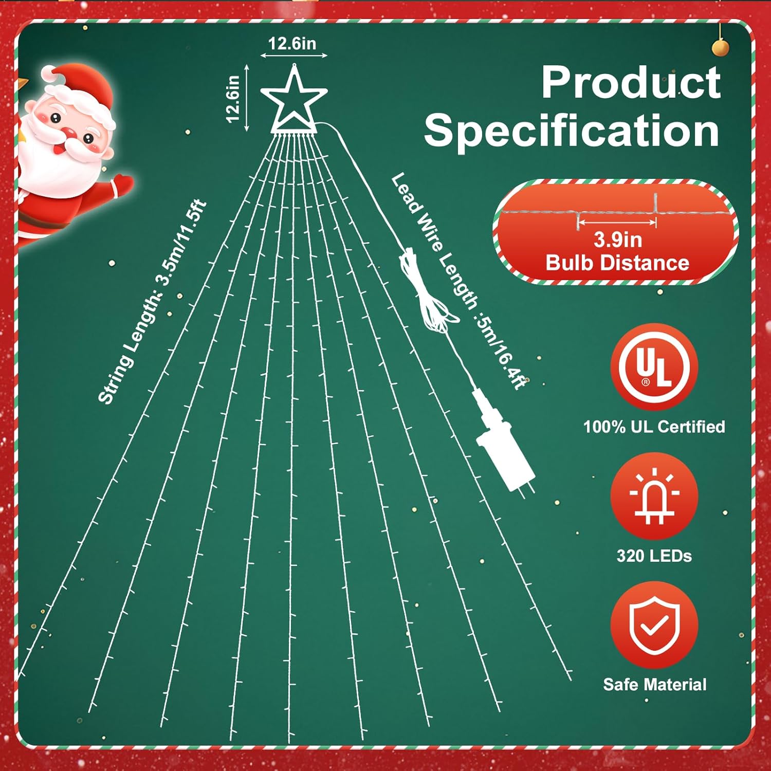 PUHONG 4-in-1 Color Changing Christmas Lights 320 LED – Thoughtful Holiday Gift for Hosts and New Homeowners with Star Shaped Design