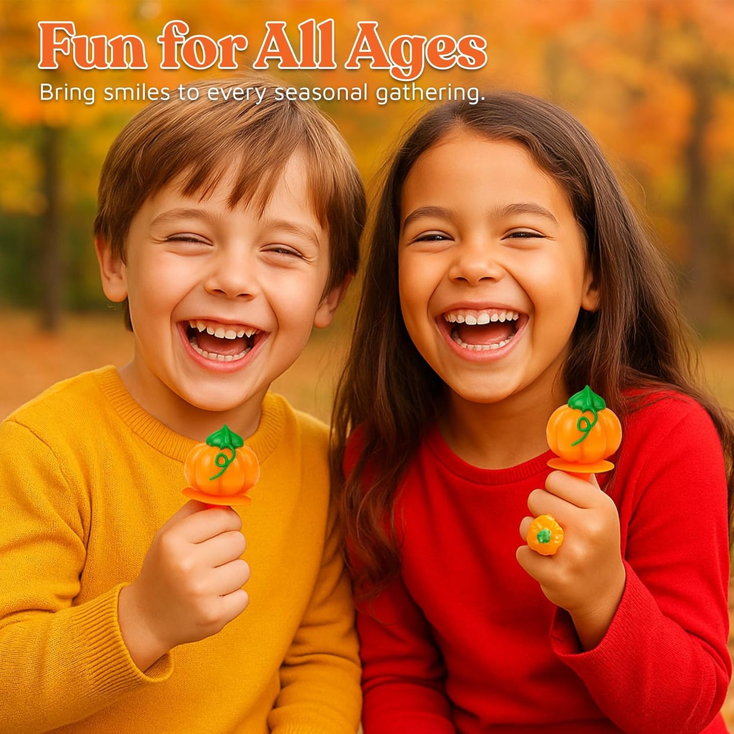 Pumpkin Candy 3D Ring Pops – Portable Trick or Treat Candy for Outdoor Halloween Porch Handouts