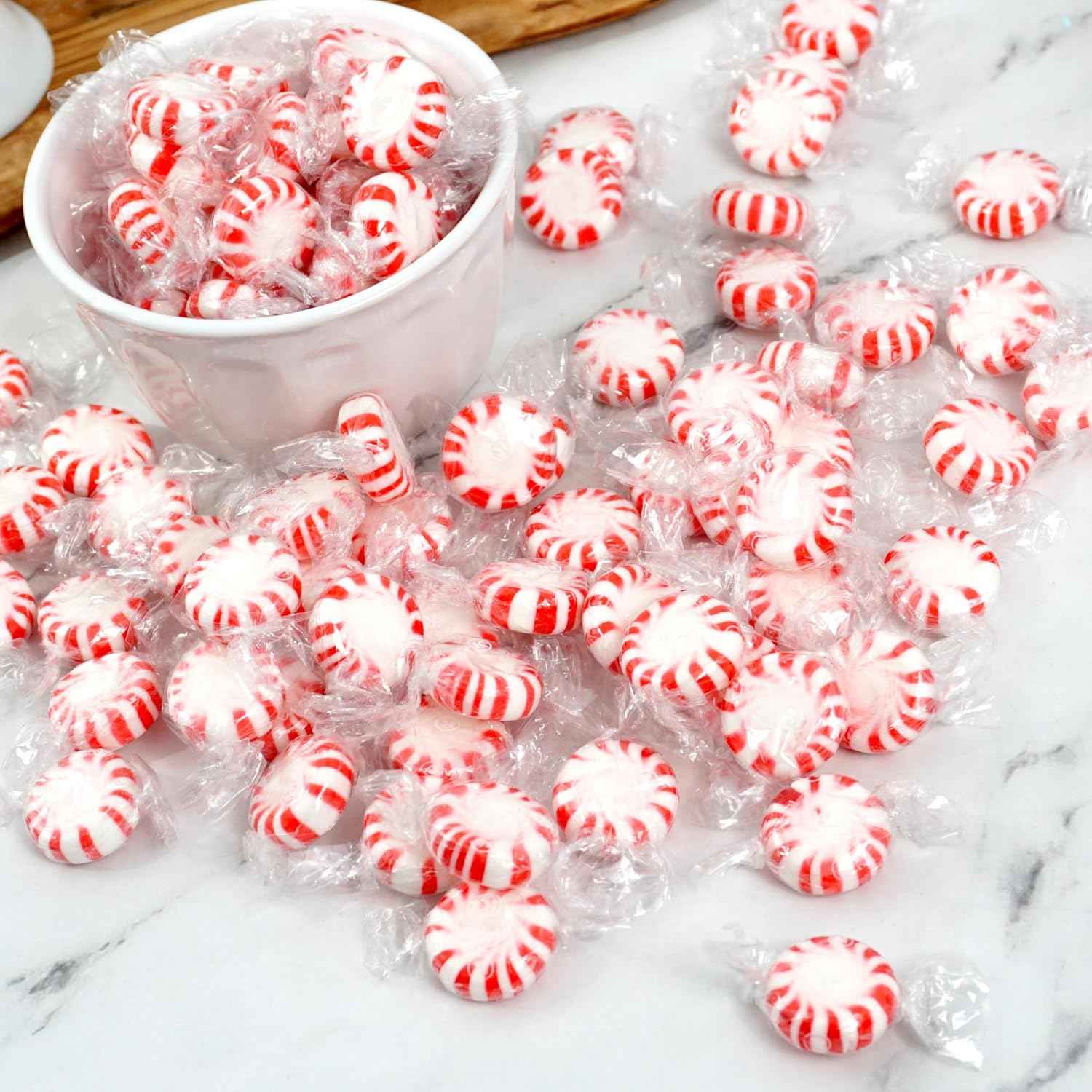 Hampton Popcorn & Candy Company Starlight Peppermint Candy – Office Candy Dish and Reception Desk Refreshment, 1 lb Individually Wrapped Mints
