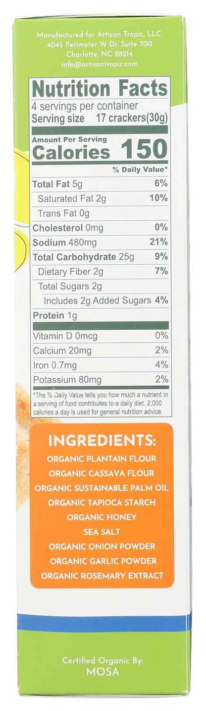 ARTISAN TROPIC Organic Sea Salt Crackers, 4.25 OZ – Lectin-Free Crunch for Whole30 and Paleo Diets