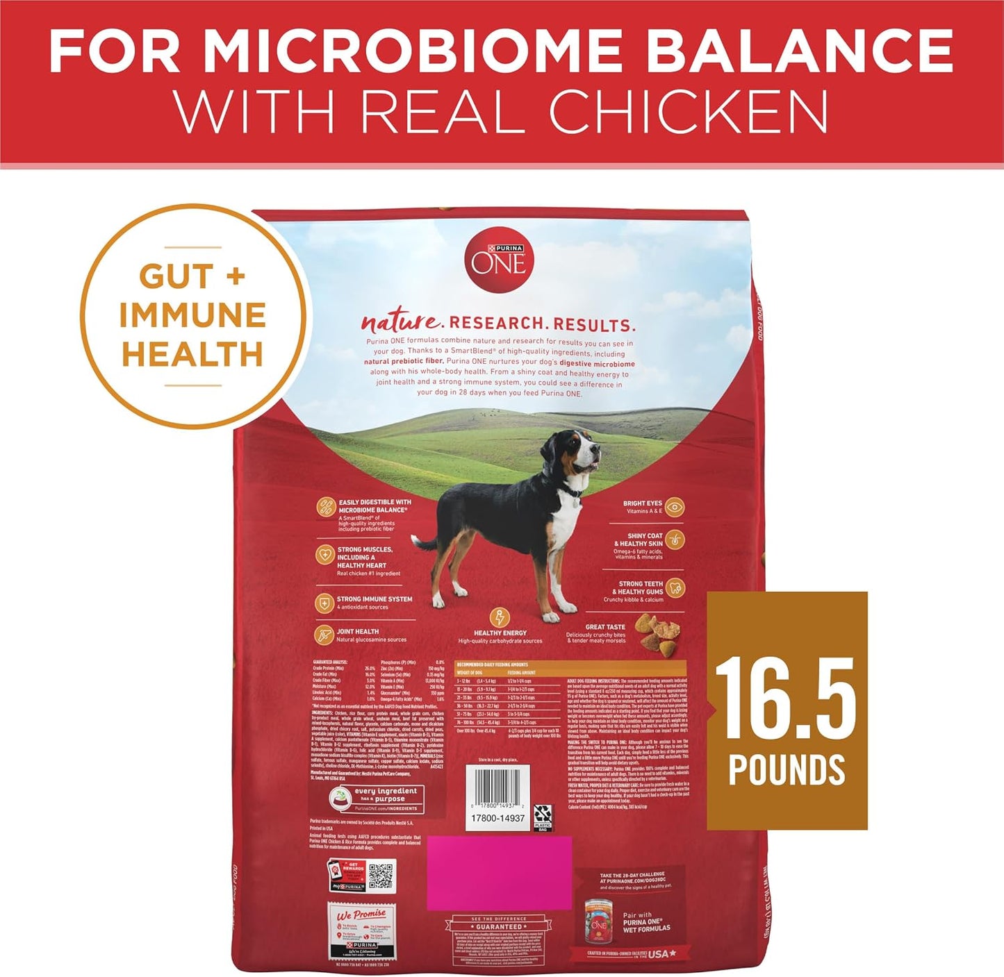Purina ONE SmartBlend Dog Food with Real Chicken – Wholesome Nutrition Shared by Multi-Generational Households