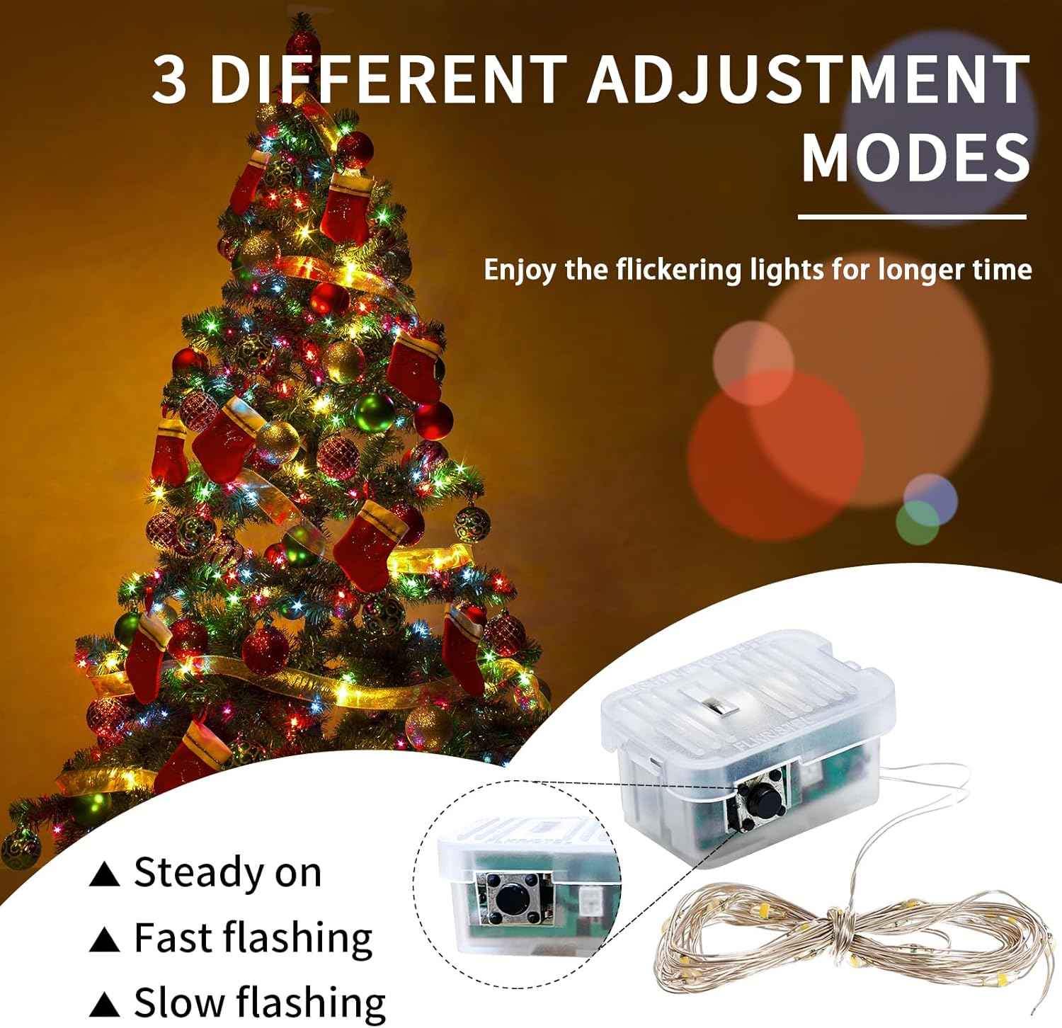 Aurora Glow Starry String Lights 20 LED Twinkle Lights Battery Powered for Window Accent Lighting and Shelf Styling