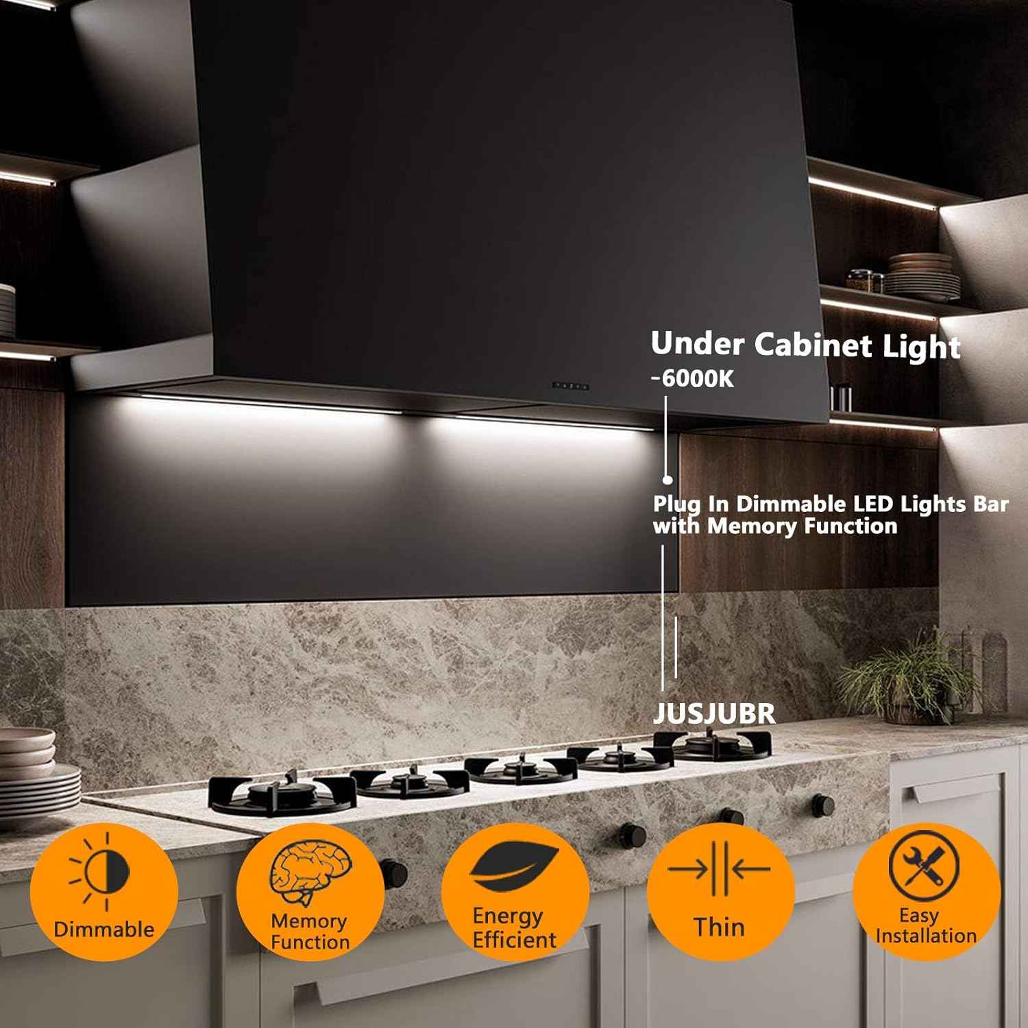LuminBeam SafeGlow — Cool-Touch LED Under Cabinet Light, No Heat or Fire Risk