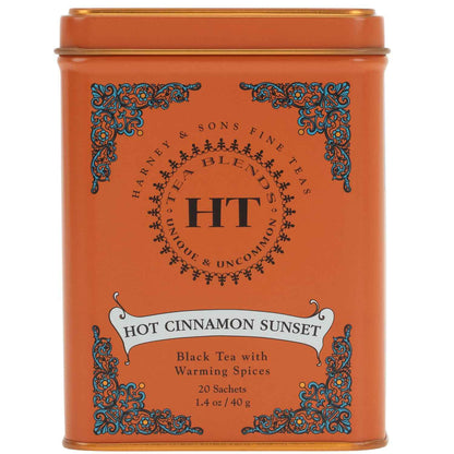 Harney & Sons Hot Cinnamon Sunset Black Tea Tin – Premium Birthday Gift for Mom, Ready-to-Give Spiced Tea Sampler