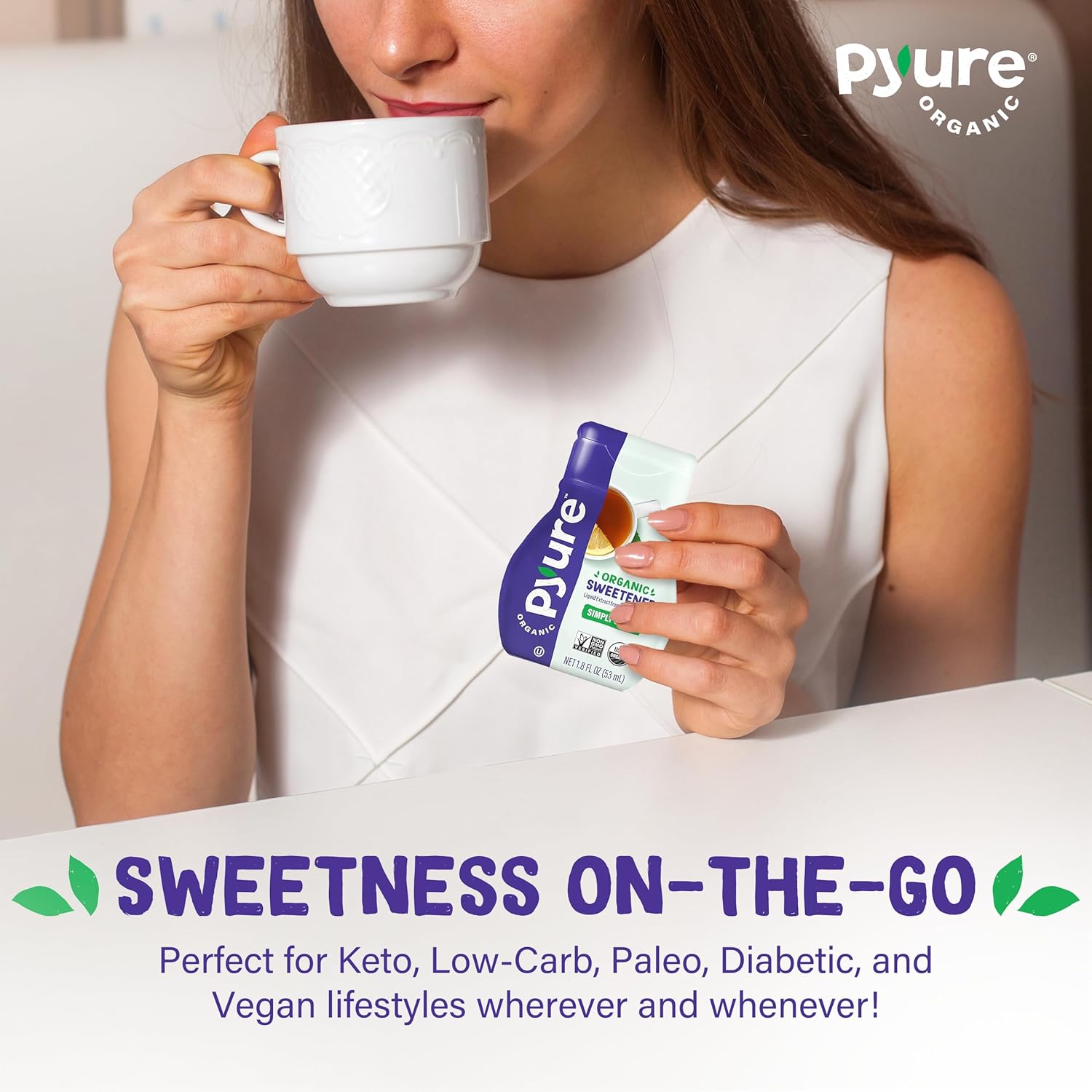Pyure Organic Liquid Stevia – Thoughtful Sugar Free Gift for Mom Who Loves Coffee