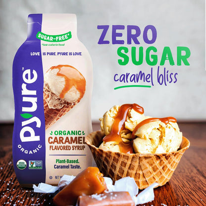 Pyure Organic Sugar-Free Caramel Syrup – Clean Label Topping for the Intentional Low-Carb Pantry