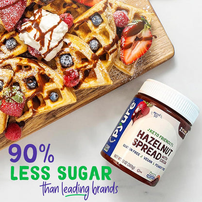 Pyure Vegan Hazelnut Spread | 2g Net Carb Self-Care Treat for Diabetic & Paleo Pantries