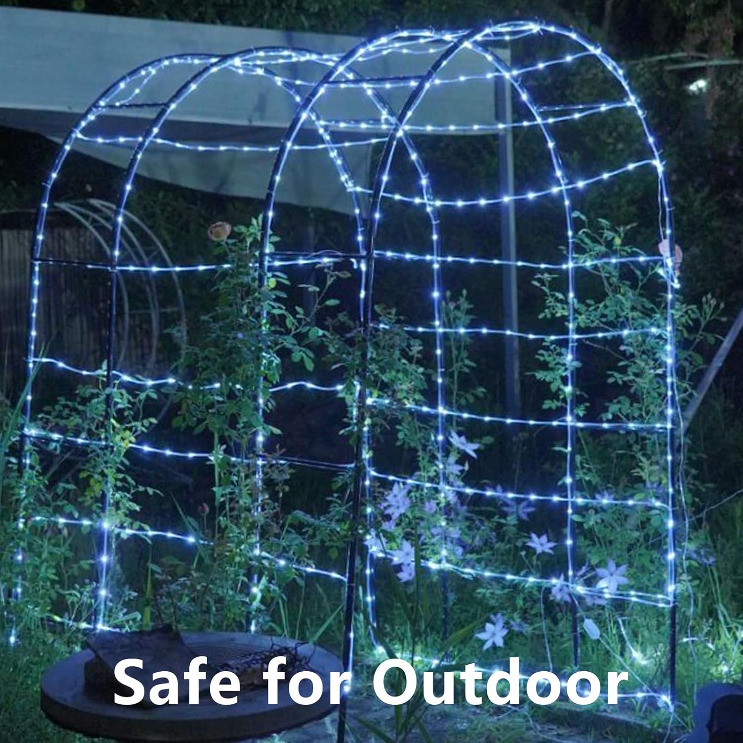 QITONG Solar Rope Lights – 66ft Clean Simple Outdoor and Indoor Accent Lighting, One Setting Memory