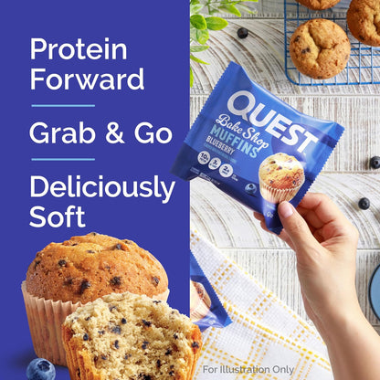 Quest Bake Shop Blueberry Muffins – Clean Macro Snack for a Simple Pantry and Intentional Eating, 4 Count