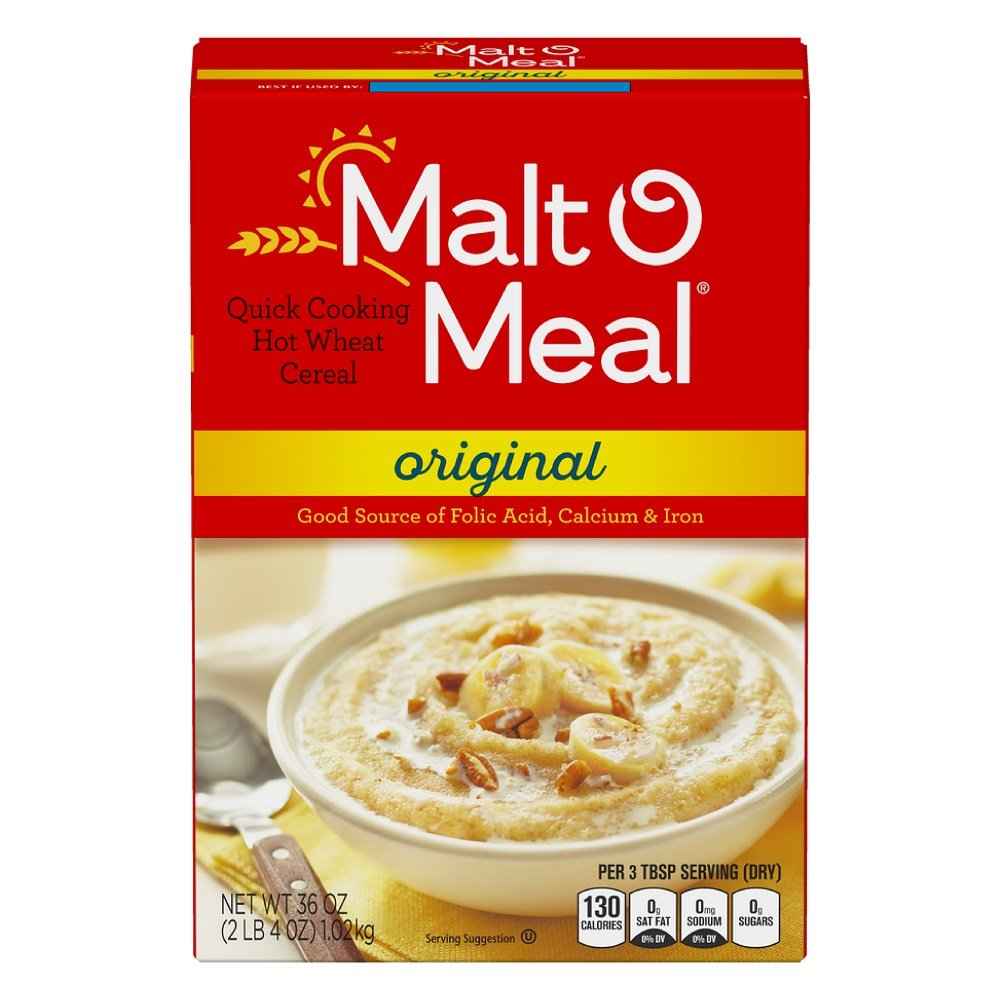 Malt-O-Meal Original Hot Cereal for Intentional Pantry, Simple Quick Cooking Malted Wheat Staple